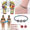 Strands Weight Loss Magnet Anklets for Women Men Pentagram Stone Magnetic Therapy Bracelets Anklet Pain Relief Slimming Health Jewelry