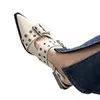 Femmes Sandales épaisses Chaussures d'été Fashion Mid Talons pointues Points de fête Chaussures Marque Casual Shoes 240425