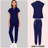 Slim Fit Scrubs uniformer Kvinnor toppar Pant Hospital Nurses Accessories Dental Clinic Beauty Salon Spa Lab Workwear 240418