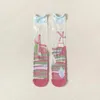 Women Socks Girls AB Asymmetrical Cotton Sole Mesh Breathable Crystal Silk Stockings Summer Thin Rolled Edge Glass
