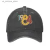 Caps de bola punk algodão retro 1984 chapéu de beisebol feminino design retro ajustável 39º aniversário 39º Dadd Hat Sports Q240425