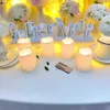 9 PCS Flameless LED Candles Timed Remote Control Sleep Candle Battery Operated Year Home Decoration cylindrical Night Light 240417