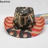Breda randen hattar hink hattar ny western cowboy hatt för män kvinnor sommar mode panama cowgirl jazz sol cap 58-60 cm y240425