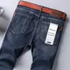 Mäns jeans affärsmän jeans avslappnad rak stretch mode klassisk blå arbete denim byxor manliga wthinlee varumärke kläder storlek 28-40 240423