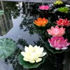 Dekorativa blommor 7 PCS Artificial Lotus Foam Flower Floating Leaves Set Aquarium