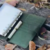 Yiwi A5 A6 A7 Green Vintage Genuine Leather Travelers Notebook Portable Diary Planner Agenda Traveler