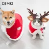 Felpa con cappuccio oimg vestiti natalizi di nuovo anno shiba inu blu gatto piccolo cavalcata cappa cappa pet gatto natale natale Cape cucciolo cappello da cane cucciolo