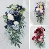 Fleurs décoratives bouquets de mariage pour la mariée en cascade artificielle bouquet de mariée Boho Rustic Cérémonie anniversaire