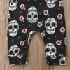 Pieces un solo Halloween Skull Birbh Boys Floral Boys Girls Grenfer Sleeveless Groving Abbo