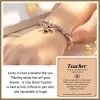 Strands Bee Pendant Bracelet Healing Spiritual Bracelet Personality Hand Jewelry Teacher's Day Birthday Christmas Gift with Card