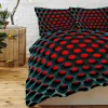 Kudde rund hål rött ljus design sängkläder set dekorativ 3 stycken täcke täcke med 2 kudde skamar för familjens hemsäng