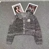 Women's Knits & Tees Designer 23 Autumn New M Family POLO Collar Order Diamond Letter Special Yarn Fashion Age Reducing Knitted Cardigan for Women FEED