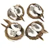 Garden Decorations Artificial Birds And Bird Nest Egg Set Miniature Ornament For Home Party Lawn Decoration