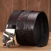 Riemen mannelijke Chinese Dragon Belt Cowk -Skin echte lederen riem voor mannen snijden Dragon Patroon Automatische gesp beltband 240423