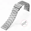 22mm Stainless Steel Strap Watch Band for Men Women Waterproof Bands Metal Bracelet Universal Watchbands Adjustable Accessories 240409