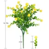 Decorative Flowers Lifelike Eucalyptus Camellias Artificial Flower Bright Color Durable For Decorating Wedding Or Party