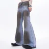 Jeans masculins Fewq High Street Tie-Dyed Looes Zipper Bell-Bottoms Vintage Pantal