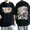 Herren-T-Shirts Sommer Lose Harajuku Baumwolle Kurzarm Japaner Anime gedrucktes T-Shirt Männer Frauen Manga Tops lässig übergroße Tee Y2K Clothingl2425