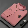 Polo's voor heren Nieuwe herfst Koreaanse geborduurde poloshirt Heren Luxe toprapel Langelse T-shirt mode anti-rimpel mannen Spring Streetwearl2425