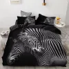 sets Dream NS 3Pcs New Modern Horse Animal Black White Textiles Set Queen Bedclothes Duvet Cover Pillowcase Comforter Bedding Sets