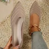 Pointed Toe Solid Womens Color Knitted Slip on Casual Breathable Ballet Flats Flat Shoes Women Loafers 240412 388e