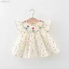 Robes de fille Vêtements pour enfants Summer Broderie Fleurs Baby Girls Robes Costume de manches courtes Mode de 0 à 3 ans