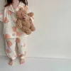 Pyjamas 2022 Enfants d'été Pyjama Set Boys Sleeve pantalon Loungewear Girls Migne Bear SleepingWear H240425