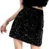 Skirts Women Sparkly Glitter Sequins A-Line Mini Pencil Skirt Lady Girls High Waist Package Hip Bodycon Short Party Clubwear