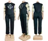 Angleterre Style dames à manches courtes en deux pièces Femmes Brown Grid T-shirt Pantalons de jogging Sports Suisses de survêtement Streetwear Femme Vêtements 4xl