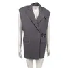 Kvinnors västar yuerwang kvinnor väst ärmlösa rygglösa damer Waistcoat Loose Casual Long Female Jacket Topps mode All Match Spring 2024