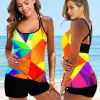 Set 2021 Women Beachwear Swim Tankini Monokini Swimwear Abito da bagno Due pezzi Sui costumi da bagno Plus Tankini stampati