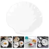 Dinnerware Sets 4 Pcs Appetizer Tray Shell Dish Western Plate Ceramic Salad Multi-function Plates Creative Dessert Trays White