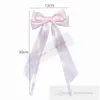 Niños Long Ribbon Bows Backpins encantadores Bows Satin Bows Princess Hair Boutique Barrettes Accesorios Z7884