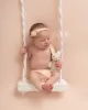 Photography Wooden Swing Newborn Posing Prop Natural Toys Vintage Swing Rainbow Macrame Boho Children's Photography Shootsession Posing Aid