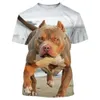 Heren t-shirts Dier Franse bulldog 3d print t-shirts Men vrouwen zomer casual o-neck korte mouw Harajuku streetwear oversized man t shirtsl2404