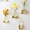 Vazen muur gemonteerde hydrocultuurglas vaas creatief metalen bloem arrangement eetkamer woonkamer tv achtergrond muur ornament hanger