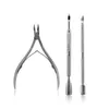 Set di 3pcs cutali in acciaio inossidabile cuticole per cuticole rimodellata kit di strumenti per manicure taglialetta a forcante