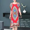 Bohemian National Style Leisure Holiday Beach Stampato Poker Indonesia Floral Ox Midi Abito Midi Abito Midi Abito Woman 240424