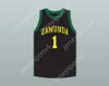 Custom eine Namensnummer Herren Jugend/Kinder Prinz Akeem Joffer 1 fiktives afrikanisches Land Black Basketball Trikot Top S-6xl