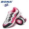 Chaussures décontractées Bona Designers Femmes Action en cuir Running Ladies Mesh Sneakers Athletic Zapatos de Muje Comfy