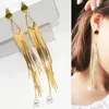 Boucles d'oreilles en pendaison exagérée Tassel Tassel Tempérament des boucles d'oreille pour la robe Banquet Vis d'oreilles de voyage DÉCOR