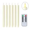 Pack de 6 bougies à cône sans flammes vacillantes avec une batterie à distance LED 3D Wick Light Christmas Home Wedding Dec 240417