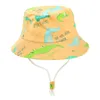 CAPS HATS Baby Girls Hats Cartoon Cap Beach Hats Sun Kids Cartoon Strap Justerbar Chin Spring Outdoor Sun Summer Bucket Kids Hats Caps D240425