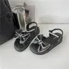 Dress Shoes Sandals For Woman Bow Footwear With Medium Heels Summer 2024 Wedge Platform Waterproof Women's Open Toe F Wholesale Sandal