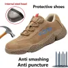 Laarzen mannen veiligheidsschoenen mesh teen anti punctie impact resistent anti slip comfort arbeidsapparatuur anti -smashing piercing protect schoenen