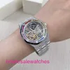 Luxury AP Wrist Watch Royal Oak Series 15466BC Hollow White Gold Frost Gold Original Inslumed Rainbow Diamond Unisexe Casual Business Sports Mécanical