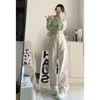 Women's Jeans Deeptown Baggy Korean Fashion Beige Straight Pants Women Y2k Streetwear Wide Leg Trousers Denim Female Japanese Harajuku