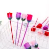 Caneta esferográfica elegante em forma de rosa com decoração de flores artificial - presente ideal para o Dia dos Namorados e casamentos LL