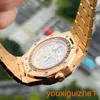 AP Timeless Pols Watch Royal Oak Series 26574or Rose Gold Wit Disc Back Transparant Agenda Mens Fashion Leisure Business Sports Machinery Watch