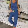 Women's Jumpsuits Rompers Imitate denim loose and casual pockets for women Y240425